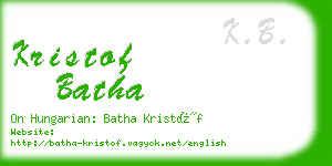 kristof batha business card